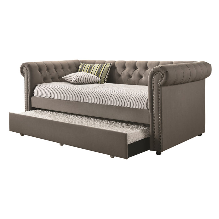 Canora Grey Folia Upholstered Daybed with Trundle Wayfair